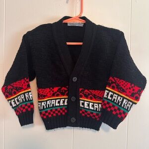 Vintage Black and Red Racecar Cardigan Size 2T